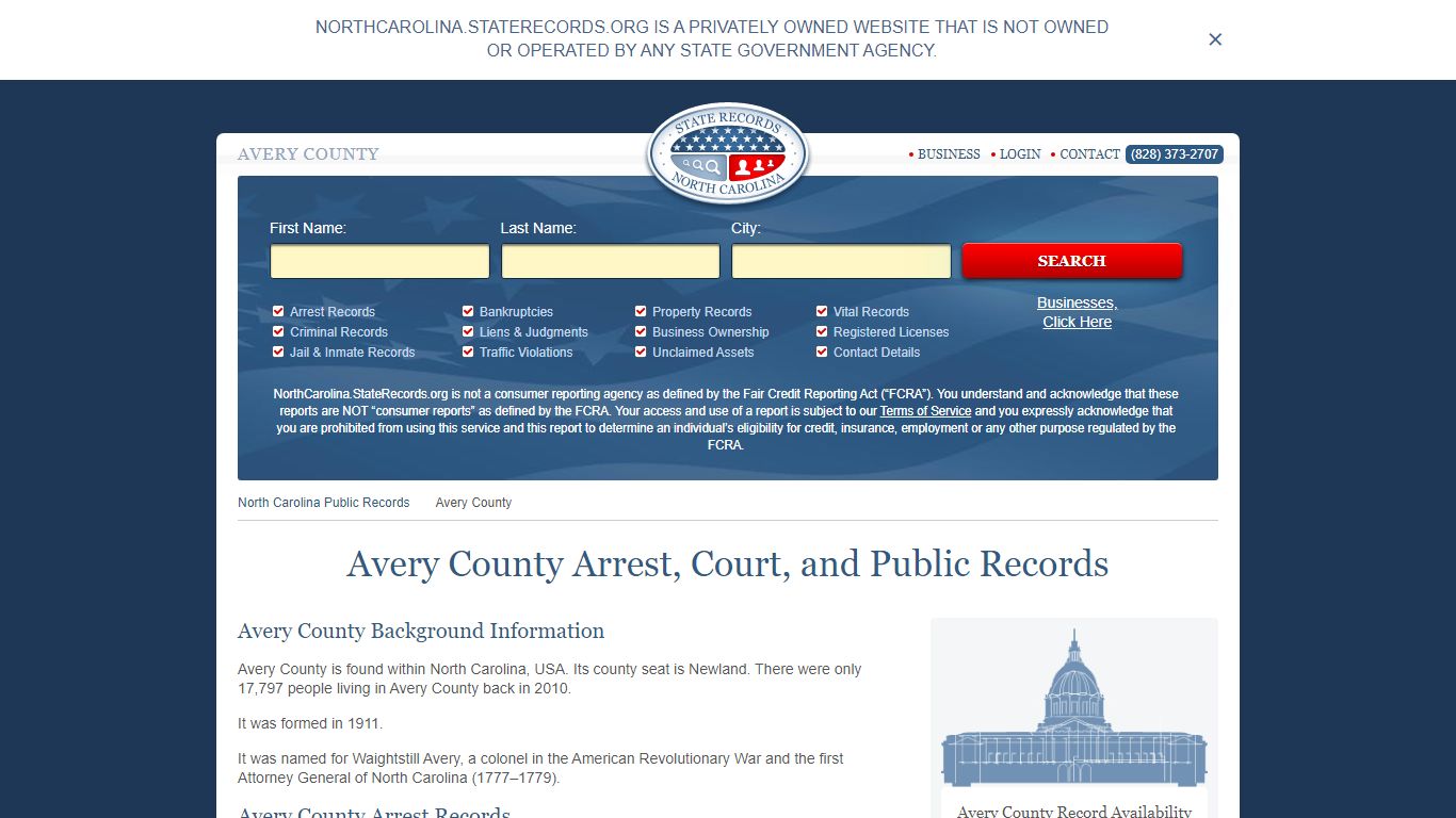 Avery County Arrest, Court, and Public Records