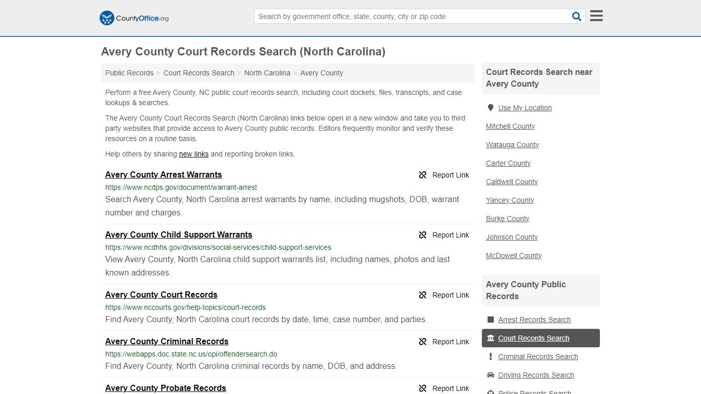 Avery County Court Records Search (North Carolina) - County Office
