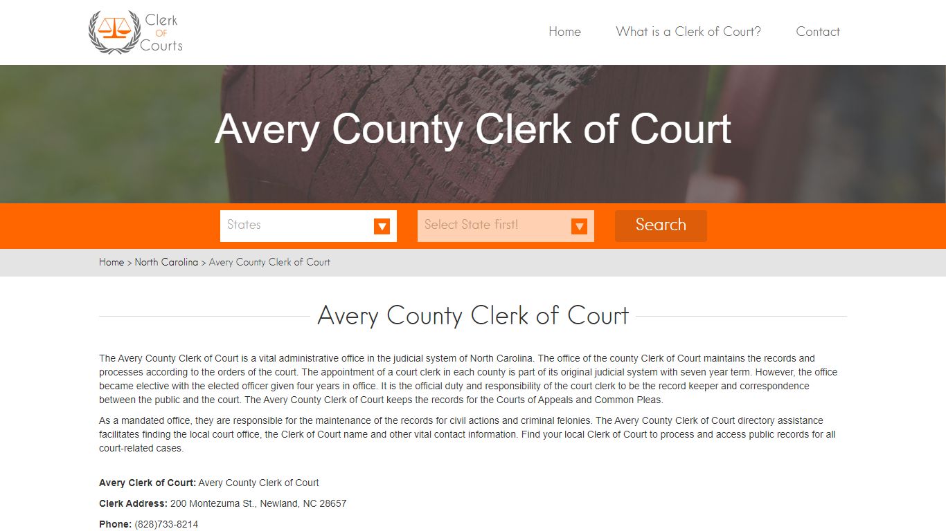 Find Your Avery County Clerk of Courts in NC - clerk-of-courts.com